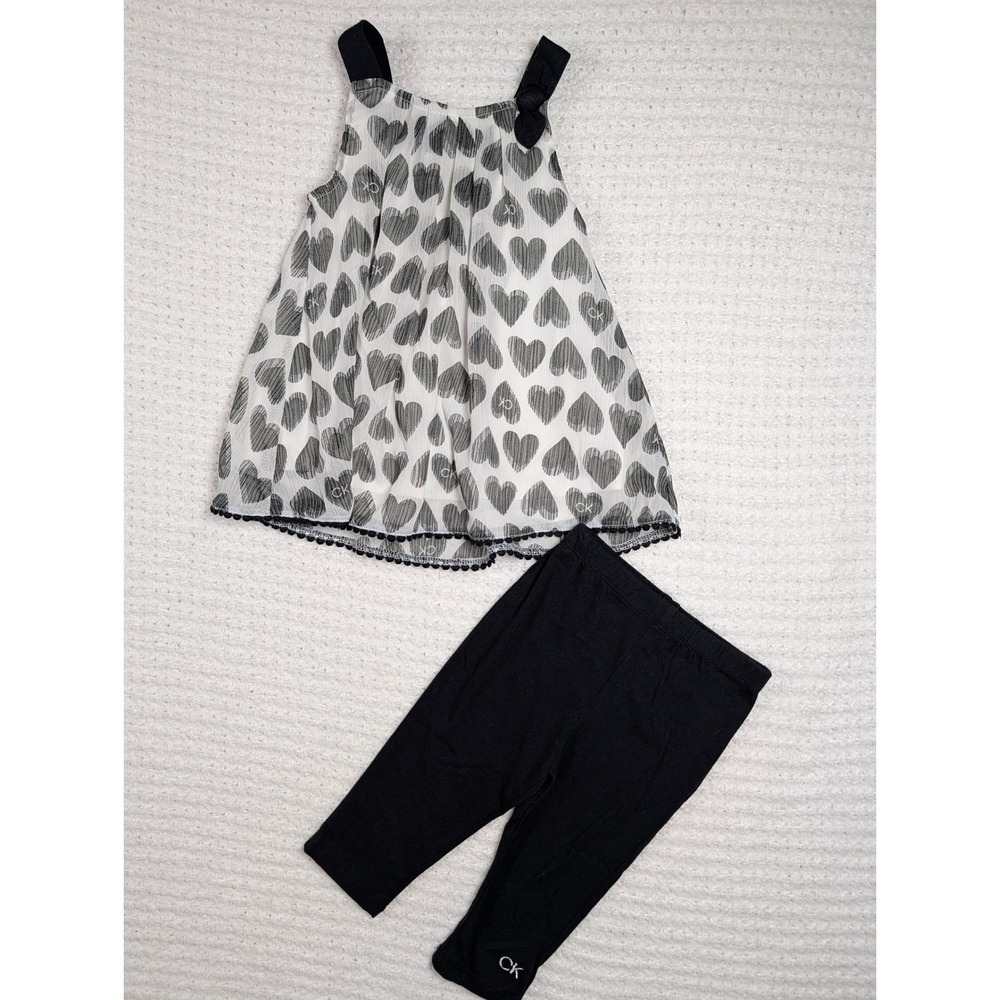 Calvin Klein Jeans Toddler Girl 24M Heart Print Tunic and Leggings 2-Piece Set